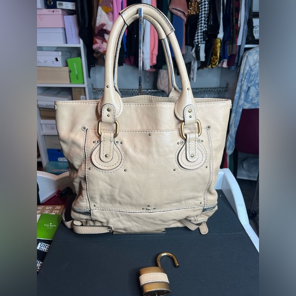 AUTHENTIC CHLOE LEATHER PADDINGTON SHOPPER TOTE HANDBAG - Picture 10 of 17